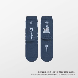 HUAERx霹靂布袋戲-中筒襪(深藍底)-佛劍分說