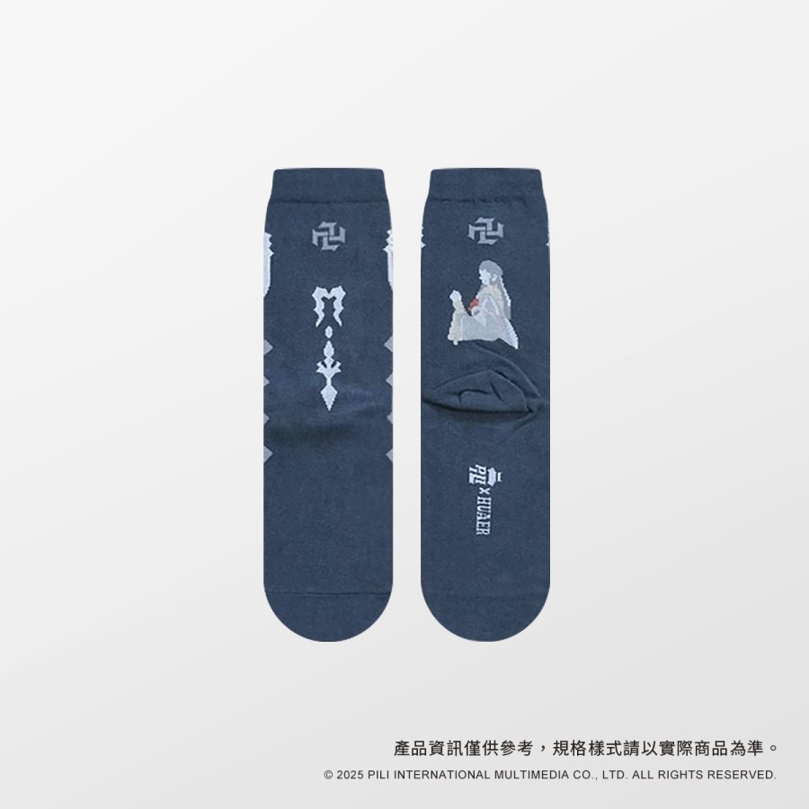 HUAERx霹靂布袋戲-中筒襪(深藍底)-佛劍分說
