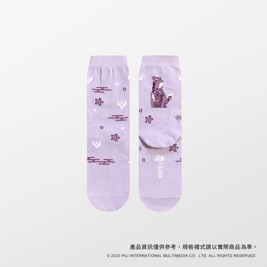 HUAERx霹靂布袋戲-中筒襪(紫底)-疏樓龍宿